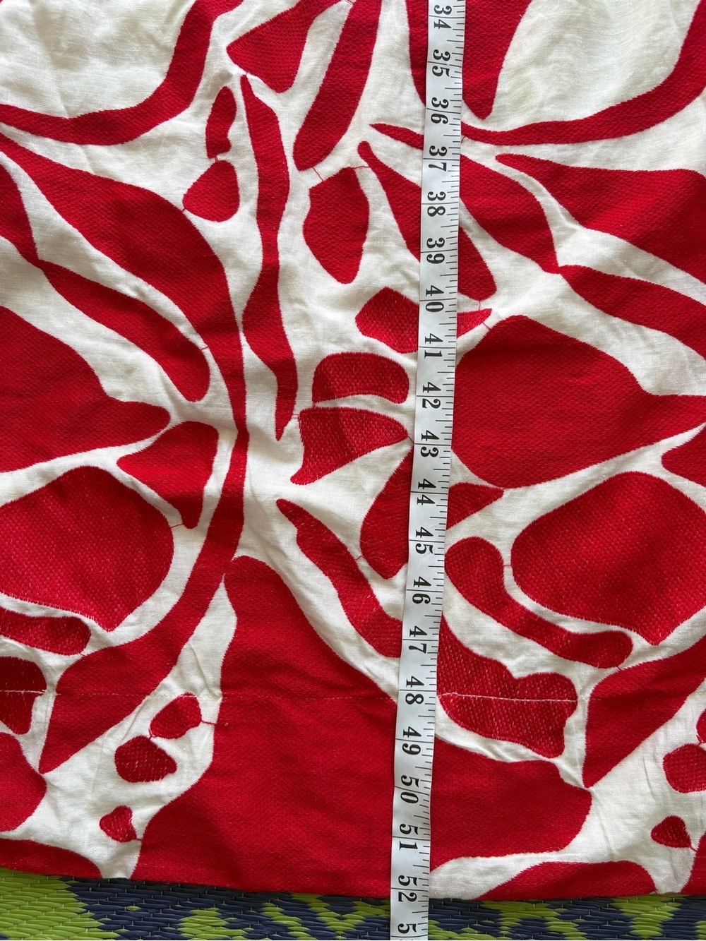 Anthropologie Linen Blend Cutout Criss Cross  Back Maxi Dress White / Red Sz XL - Picture 14 of 14